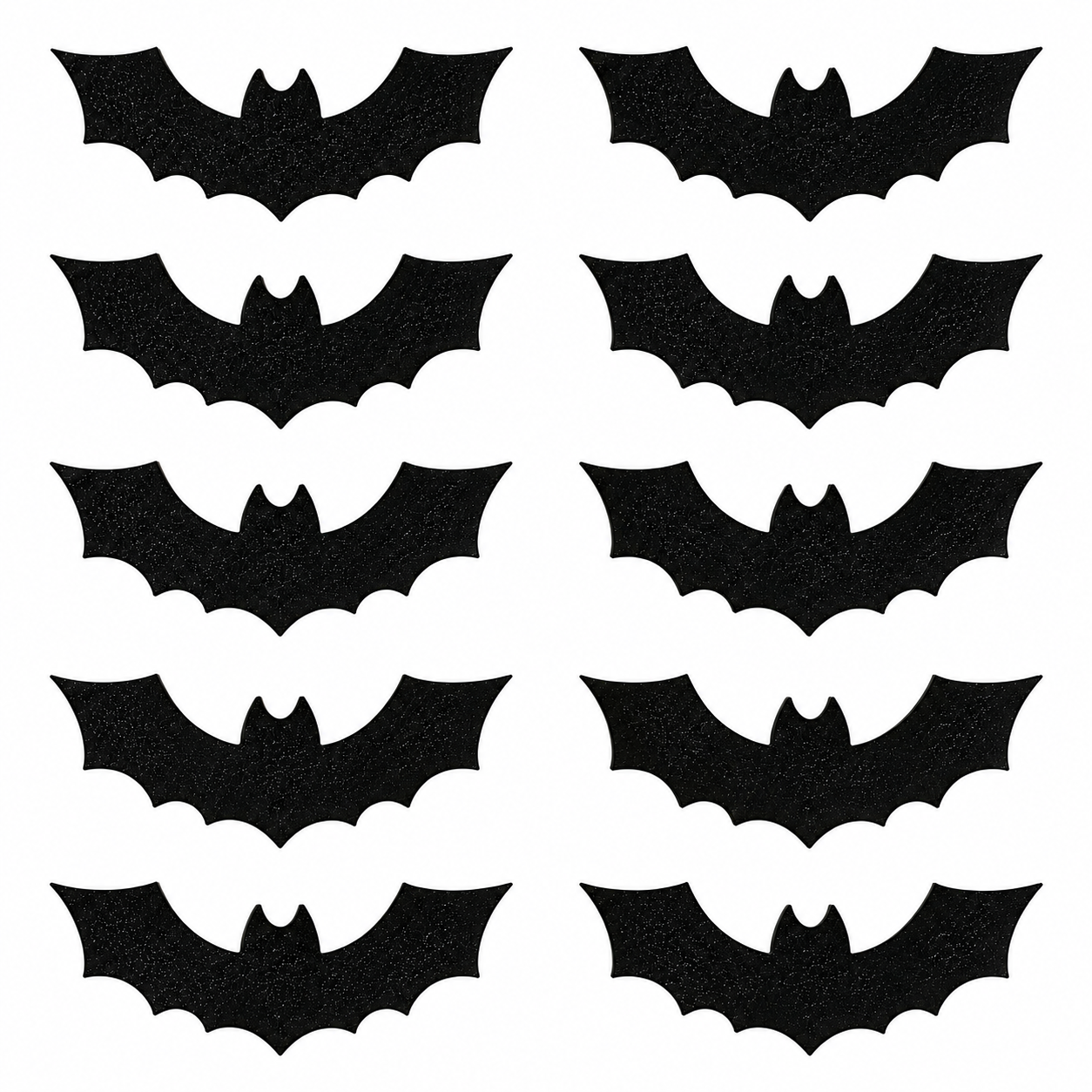 Kit 10 Morcegos Decorativos Para Halloween 150 MM, Preto