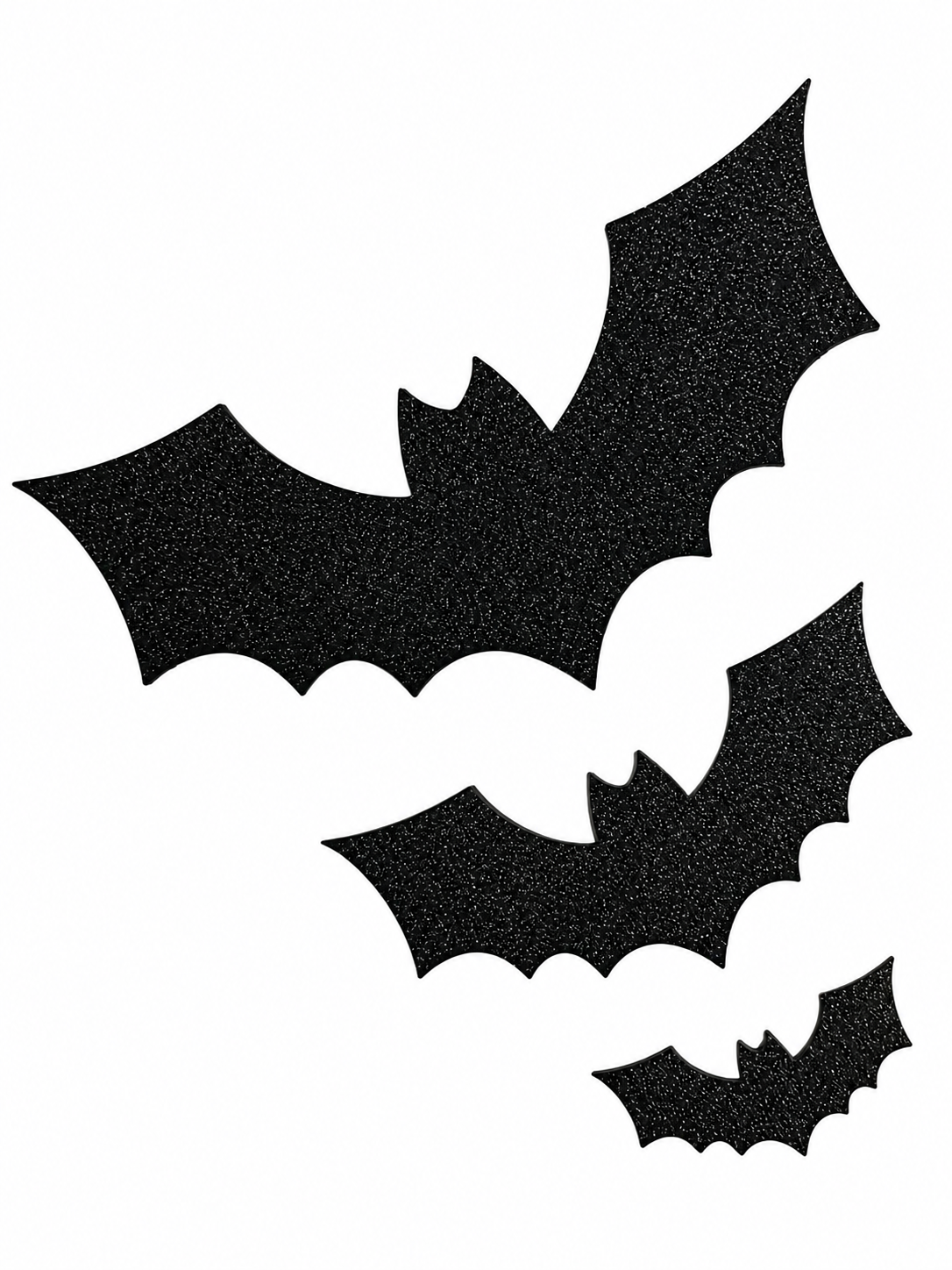 Kit 10 Morcegos Decorativos Para Halloween 50 MM, Preto